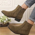 Suede Dr Martens Chunky Heel Short Women's Boots