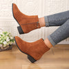 Suede Dr Martens Chunky Heel Short Women's Boots