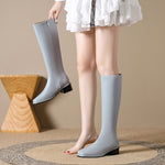 Square Toe Over-the-knee Stretch Chunky Heel Not Over The Knee Boots