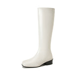 Square Toe Over-the-knee Stretch Chunky Heel Not Over The Knee Boots