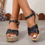 Wedge Women's Plus Size Peep Toe Buckle Platform Buckle Sandals