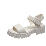 Women's Peep Toe Ankle-strap Buckle Platform Sandals