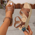 Wedge Women's Plus Size Peep Toe Buckle Platform Buckle Sandals