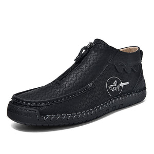 Slip-on Men's Leather Shoes Low-top Plus Size Loafers