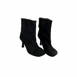 Simple Graceful Round Toe High Heel Booties
